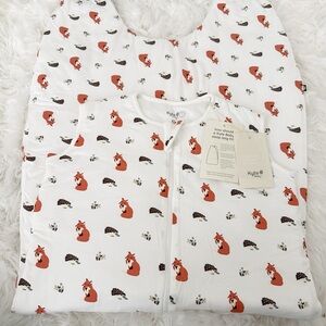 Kyte BABY Fox and Hedgehog Print Sleep Sack - White and Red